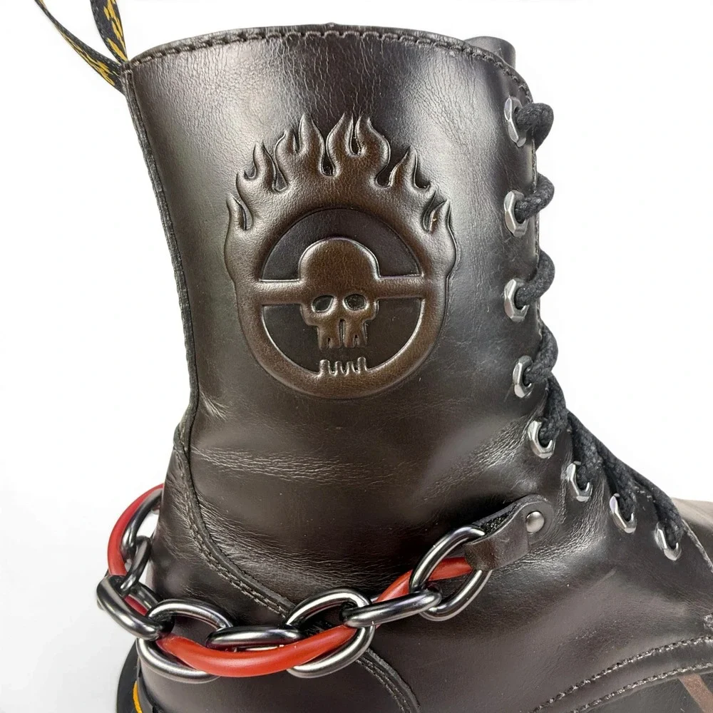 Dr. Martens Jadon Mad Max MM Boots Brown Leather Quad Platform Mens 10 UK9 EU43